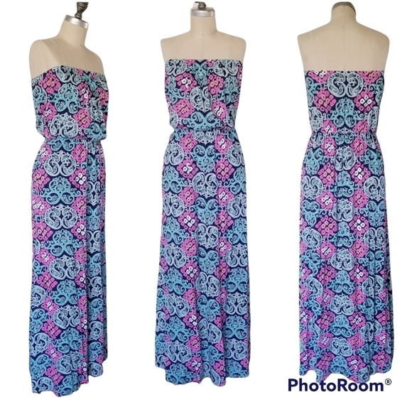 LILLY PULITZER Marlisa Maxi Dress Behind the Gate Strapples - Picture 2 of 7